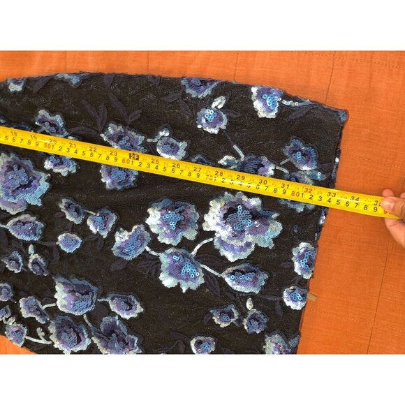 NWT BRONX AND BLANCO  Sapphire Sequined Floral Long Sleeve Mini DressnWomens XS - Picture 12 of 14